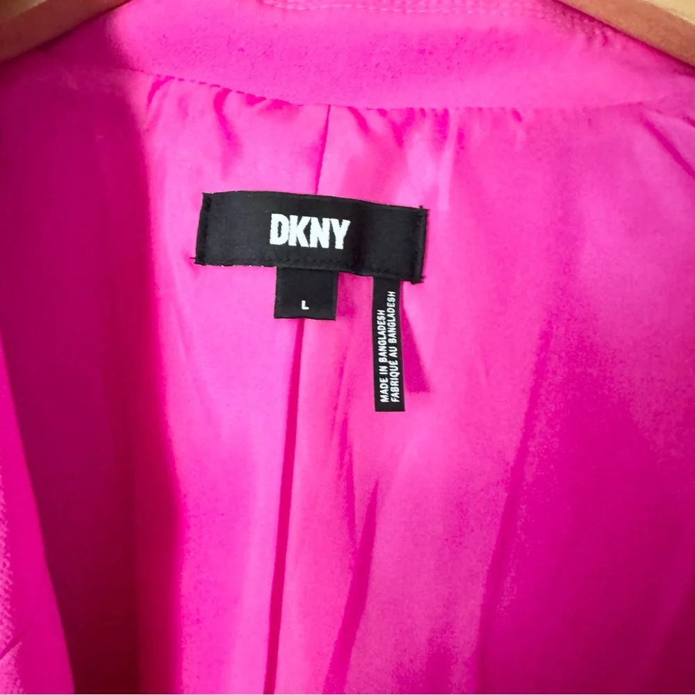 DKNY Hot Pink Blazer Jacket Single Button Stretch Size L - Picture 4 of 9